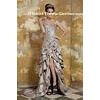 Graceful Brown Sweetheart Taffeta Mermaid Evening Dress Long Prom Dress With Lace