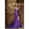 Chiffon Mermaid Prom Womens Party Dresses with Beaded / Sweetheart Strapless , Purple
