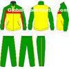 Green / Blue Children Tracksuits Embroidery Printing Full Jacket Zip Sportswear