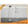 Clear 5oz Woozy Glass Sauce Bottles With Orifice Reducer and Plastic Screw Cap