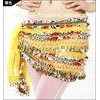 Embroidered Chiffon Ladies Belly Dancing Waist Scarf With Golden Coins And Beads