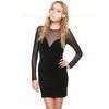 Fitted Velvet Sexy Yonth Womens Club Dresses with Long Sleeve