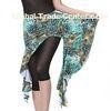 Graceful peacock design belly dance skirts / belly dancing wrap skirt polyester knit fabric