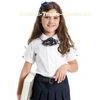 White summer 100 cotton school uniform girls blouse T Shirt