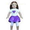 Purple Doll Gauze Skirt , American Girl Doll Dress with White Cotton Doll Set