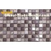 8mm Chocolate Color Glass Mix Metal Mosaic Tile with Unique Crystal Chip