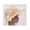PP Braid Womens Church Hats With 9cm Sewing Brim , Sinamay Crown Hat For Woman