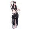 Special Mysterious Black Tribal Belly Dance Clothing With Turkey Feather / Shell / Beads