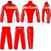 Polyester Red / White Women Basketball Tracksuits Sportswear Zipped Jacket Pocket