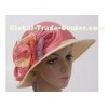 Sinamay Crown Womens Church Hats , 7cm PP Braid Sewing Brim Hat For Ladies