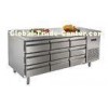 350L Stainless Steel Professional Under Counter Refrigerator With Nine Drawers