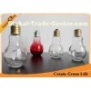 Bulb Shape Glass Beverage Bottles / Small 100ml Glass Bottles with Gold Metal Screw Lid