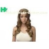 Deep Wave Long Synthetic Wigs Dark Blonde Lustrous With Highlight