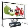 Quick Install White Projection Screen 180" , Home Theatre Projection Screens Fast Folding