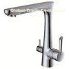 Ceramic Brass Double Handle Kitchen Tap Faucet , Three Way Kitchen Tap