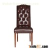 Real Leather Seat Back Dining Chair Rustic Western
