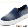 Prevalent Fashion Look Women''s Denim Loafers Canvas Breathable Slip-on Shoes