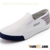 Women''s Vintage Look White Shoes Canvas Slip On Sneakers