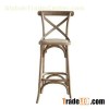 Oak Woven Rattan Seat Natural Barstool Cross Back