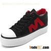 Classic Black Red Text Print Women''s Platform Sneakers