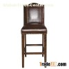 Armless Chocolate Leather Barstool