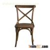 Wood Woven Rattan Vintage Style Tan Color Dining Patio Chair