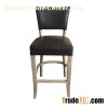 Linen Fabric Solid Wooden Frame Barstool