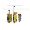 Colorful Paper Cardboard Trolley Case 2 Pulleys For Books Display