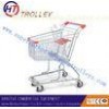 60L Unfolding Store / Supermarket Steel Wire Shopping Trolley With Handle