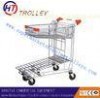 Zinc Plated Grocery Store / Supermarket Shopping Trolleys With Four Wheels