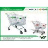 Easy moving Chrome Supermarket Shopping Trolley Carts With Safety Belt