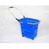 40 Liters Shopping Basket With Wheels Supermarket Carts / Rolling Shopping Basket