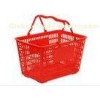 Rectangular Plastic Hand Shopping Basket Hollow - out Double Handle