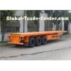 12.5m steel Flatbed Container Trailer with lock for cargo transportation