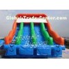 Garden Renting Blow Up Water Slides Double EN71 With Tarpaulin 18OZ , Fire-Resistant