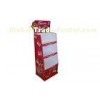 Red Cardboard Floor Displays Stands For Choco - Pie Selling