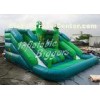Backyard Curve Inflatable Water Slide Waterproof , Giant Water Pool Inflatable Slide