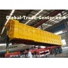 3 axle 50T heavy duty end dump truck trailers , hydraulic tipper semi trailer
