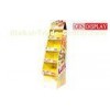 Snacks FSDU Paper Cardboard Display Stand With Yellow 4 Shelves