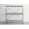 Storeroom Metal Display Stands With 3 Shelf , Chrome Plating