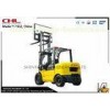 Durable 4.0T counterbalance forklift truck moving cargo in pallets