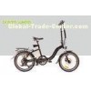 Black 10.4Ah Electric Folding Cruiser Bicycle 36V 20 Inch With Disc Brake