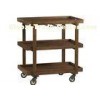 Espresso Wood Party / Bar Cart , Stemware / Wine Glass Holder