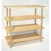 4 Layer Dark Espresso Shoes Wooden Display Stands For Bathroom