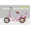 Mini Cool Pedal Assist Electric Bike 350W 48V Pink White Fashion Throttle System