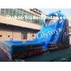 EN14960 Kids Pool Inflatable Water Slides Blue Dolphin OEM For Water Park Inflatable