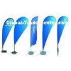 Indoor Blue Teardrop Flying Banner Stand For Advertising , Sail Feather Flags