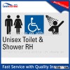 hot sale abs male / female / staff / child stainless steel / plastic braille toilet sign