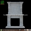 Western Style Double White Marble Fireplace Mantel