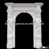 Arch Style White Marble Door Surround Carving